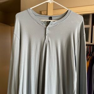 Light blue Lululemon long sleeve Henley.